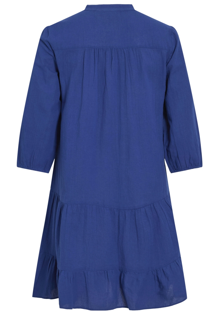 VIPETRA V-NECK 3/4 SHORT DRESS/TES 14109524 MAZARINE BLUE